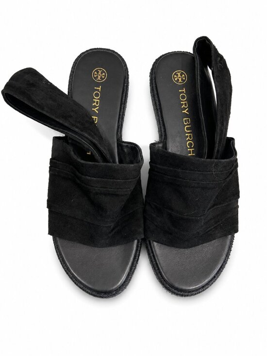 Tory Burch Shoes - Tory Burch Womens Suede Slingback Espadrille Size 7 Black